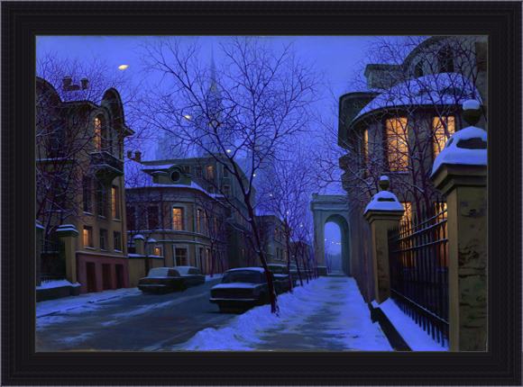 Framed Alexei Butirskiy nightfall painting