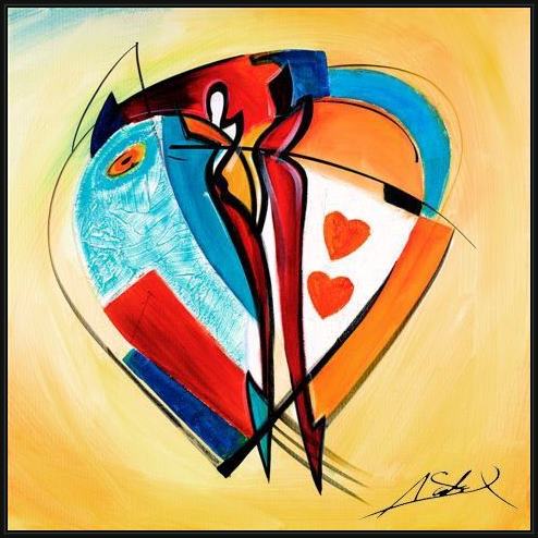 Framed Alfred Gockel american hearts ii painting