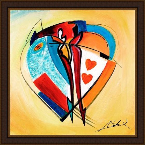 Framed Alfred Gockel american hearts ii painting