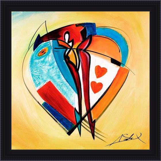 Framed Alfred Gockel american hearts ii painting