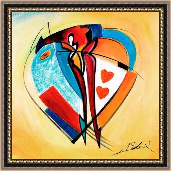 Framed Alfred Gockel american hearts ii painting