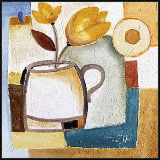 Framed Alfred Gockel cup of flower i painting