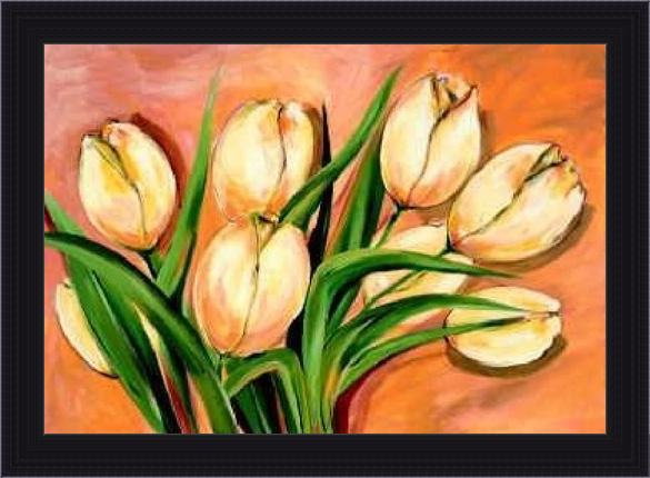 Framed Alfred Gockel natural beauty tulips i painting