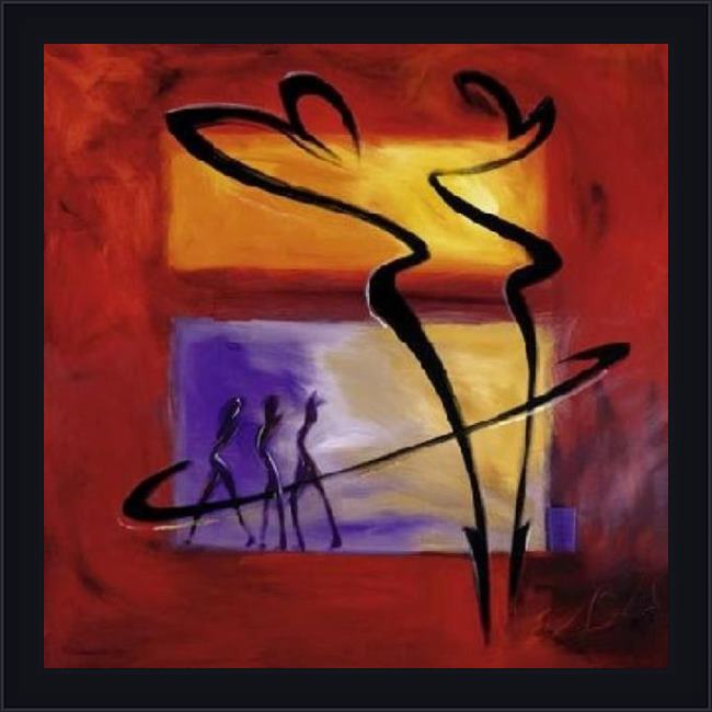 Framed Alfred Gockel rhumba in red i painting