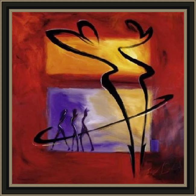 Framed Alfred Gockel rhumba in red i painting