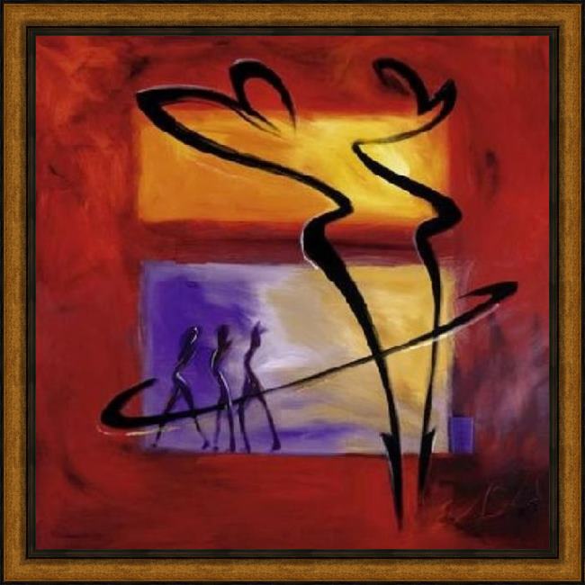 Framed Alfred Gockel rhumba in red i painting