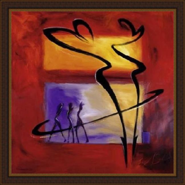 Framed Alfred Gockel rhumba in red i painting