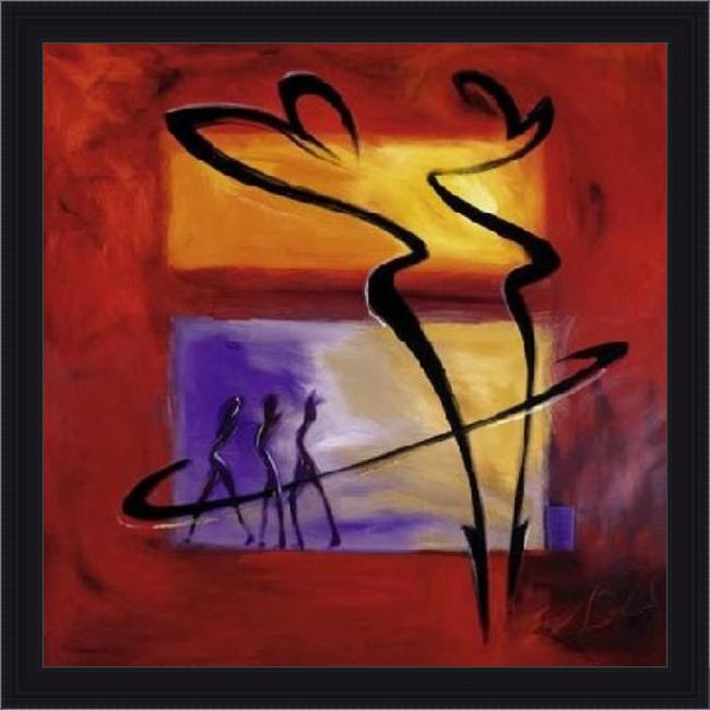 Framed Alfred Gockel rhumba in red i painting