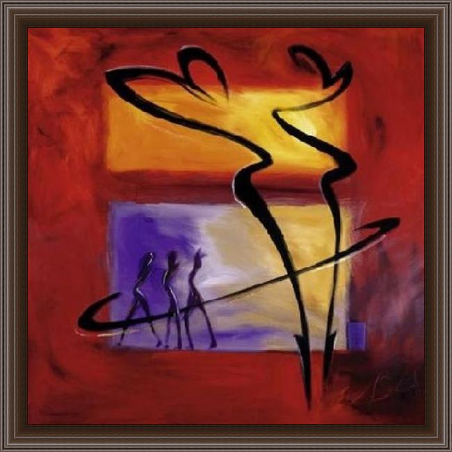 Framed Alfred Gockel rhumba in red i painting