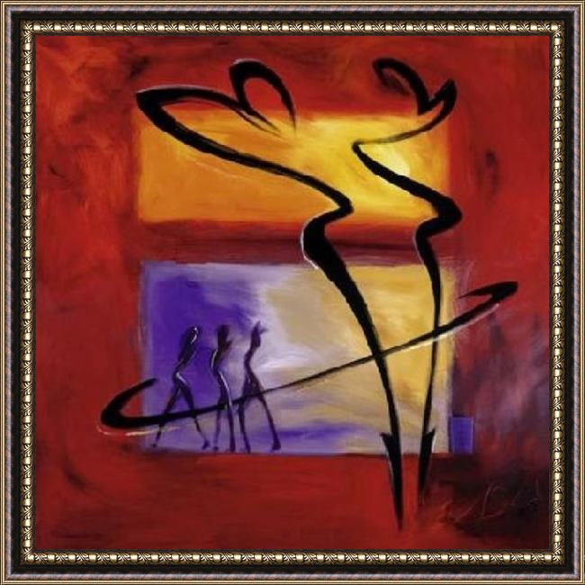 Framed Alfred Gockel rhumba in red i painting