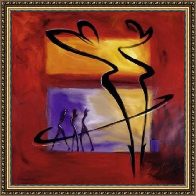 Framed Alfred Gockel rhumba in red i painting