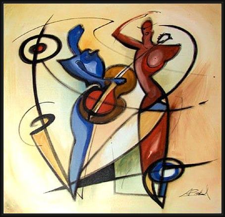 Framed Alfred Gockel rhythm & blues painting