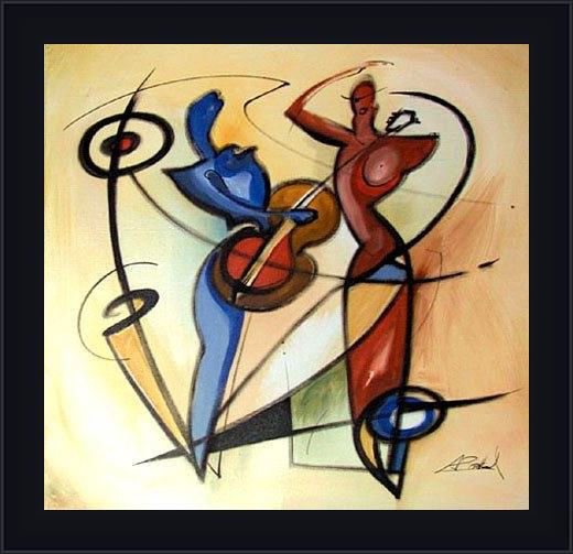 Framed Alfred Gockel rhythm & blues painting