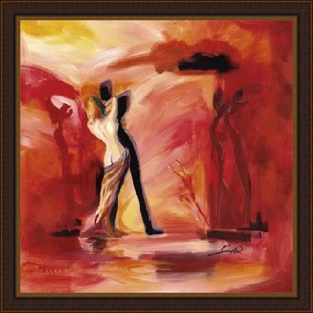 Framed Alfred Gockel romance in red ii painting