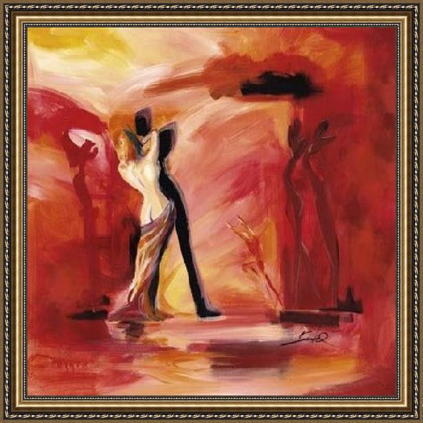 Framed Alfred Gockel romance in red ii painting