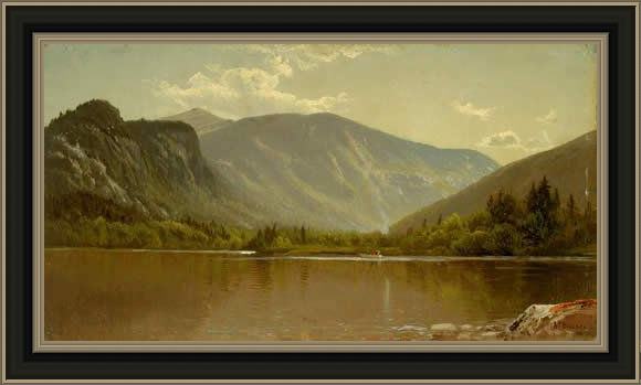 Framed Alfred Thompson Bricher echo lake new hampshire painting