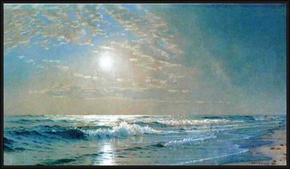 Framed Alfred Thompson Bricher morning at atlantic city new jersey painting