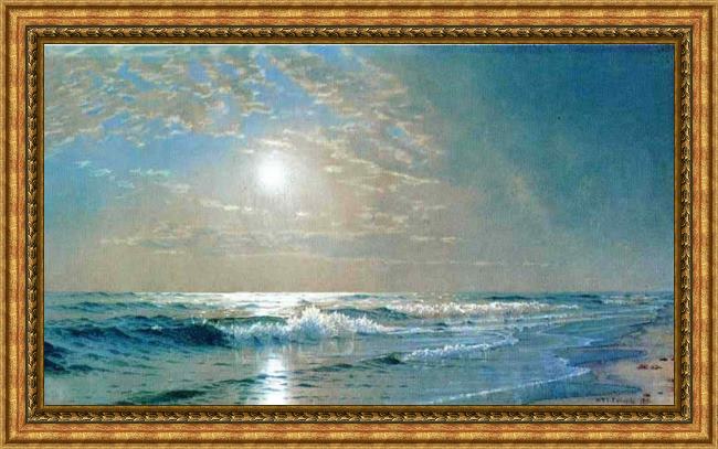 Framed Alfred Thompson Bricher morning at atlantic city new jersey painting
