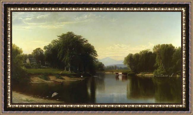 Framed Alfred Thompson Bricher saco river new hampshire painting