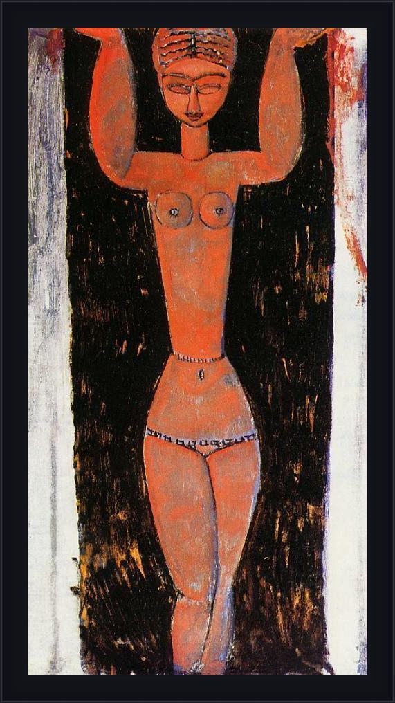 Framed Amedeo Modigliani caryatid 3 painting