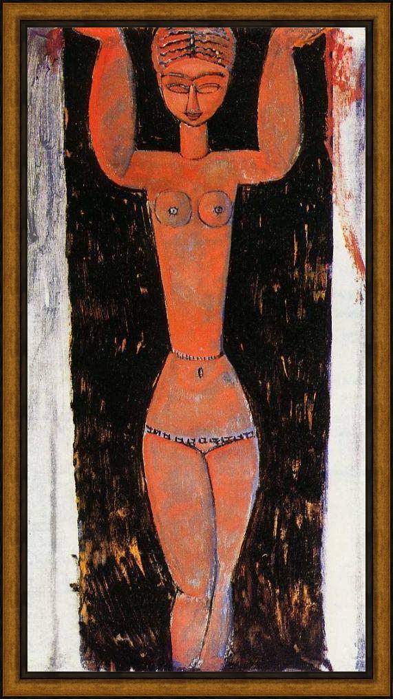 Framed Amedeo Modigliani caryatid 3 painting