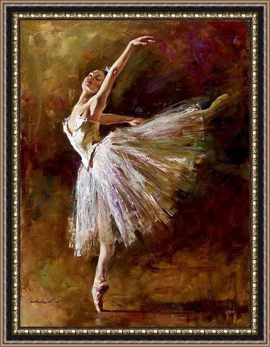 Framed Andrew Atroshenko ballerina painting