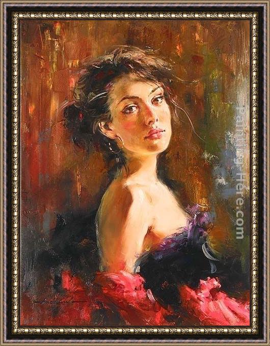 Framed Andrew Atroshenko enamorada painting