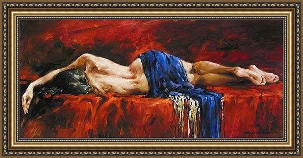 Framed Andrew Atroshenko in repose painting