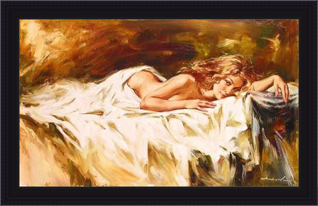Framed Andrew Atroshenko intimate thoughts painting