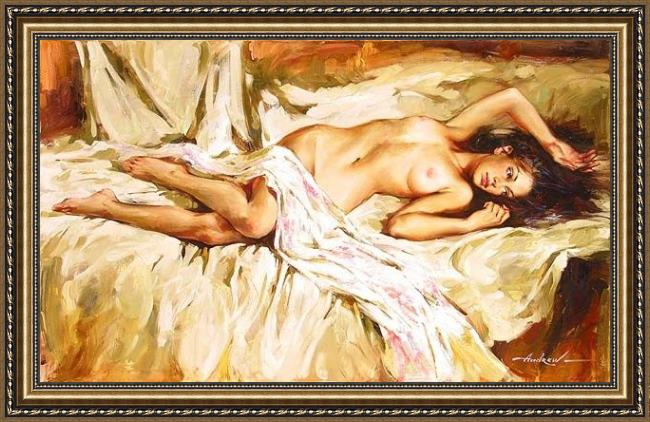 Framed Andrew Atroshenko just for love painting