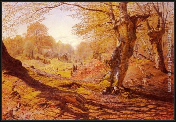 Framed Andrew MacCallum seasons in the wood - spring, the outskirts of burham wood painting