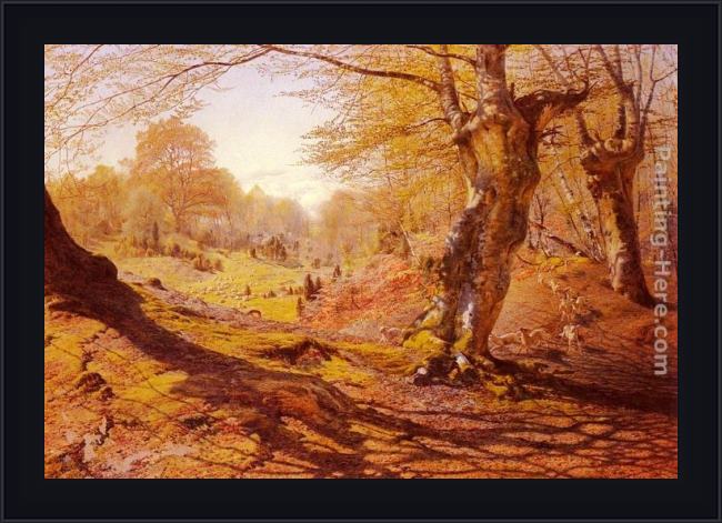 Framed Andrew MacCallum seasons in the wood - spring, the outskirts of burham wood painting