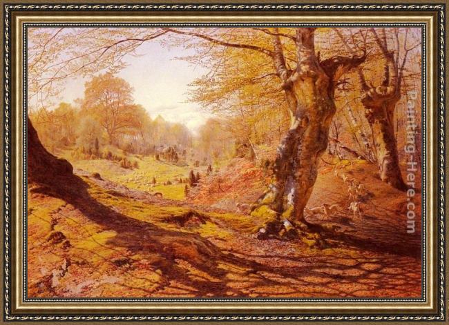 Framed Andrew MacCallum seasons in the wood - spring, the outskirts of burham wood painting