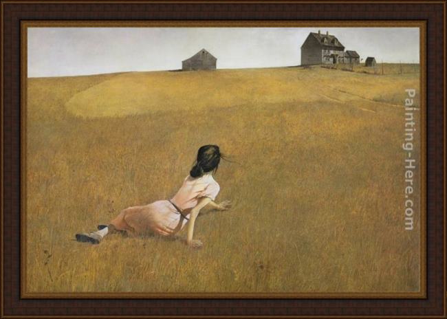 Framed Andrew Wyeth christina's world painting