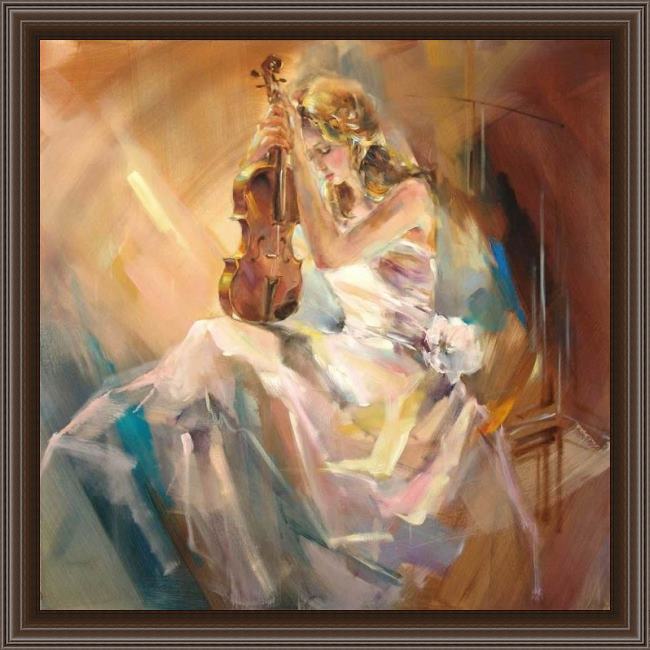 Framed Anna Razumovskaya romance with a violin painting