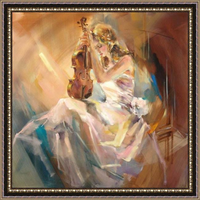 Framed Anna Razumovskaya romance with a violin painting