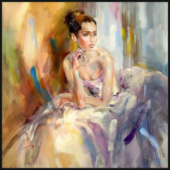 Framed Anna Razumovskaya soft as silk painting