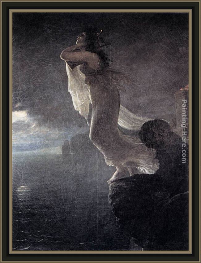 Framed Antoine Jean Gros sappho at leucate painting