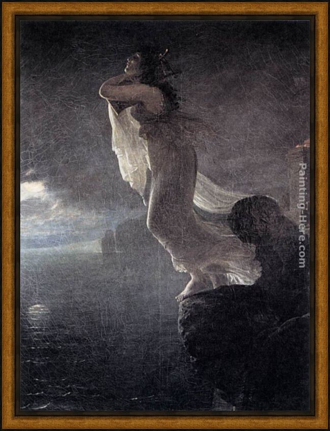 Framed Antoine Jean Gros sappho at leucate painting