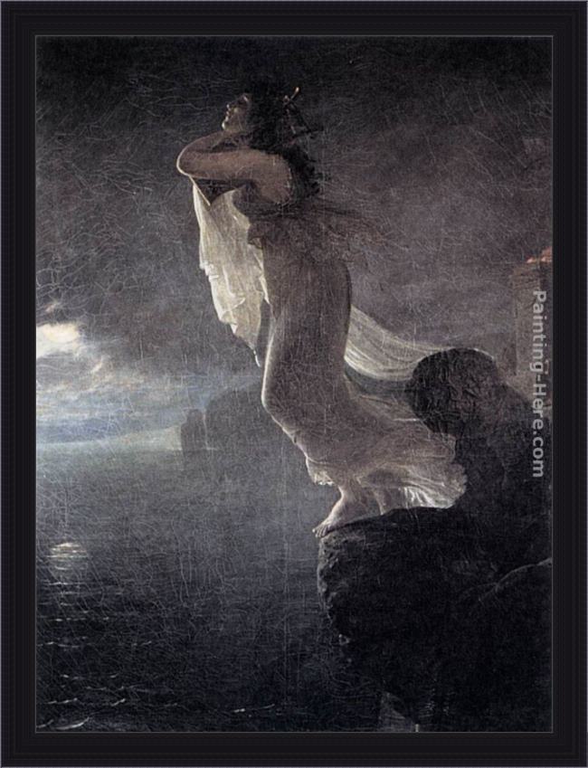 Framed Antoine Jean Gros sappho at leucate painting