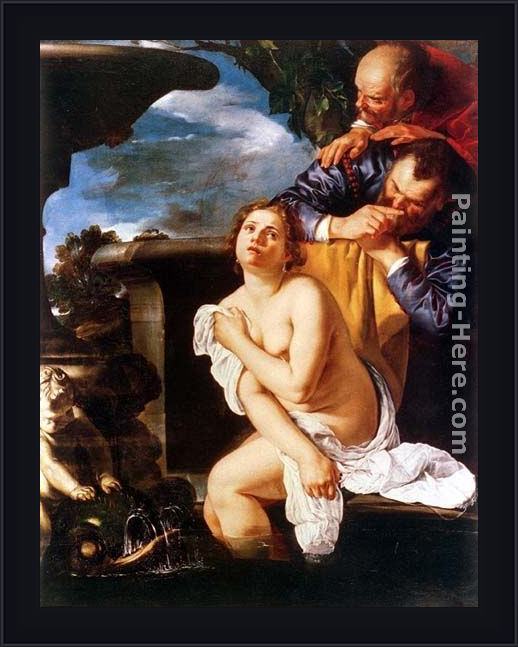 Framed Artemisia Gentileschi susanna ei vecchioni painting