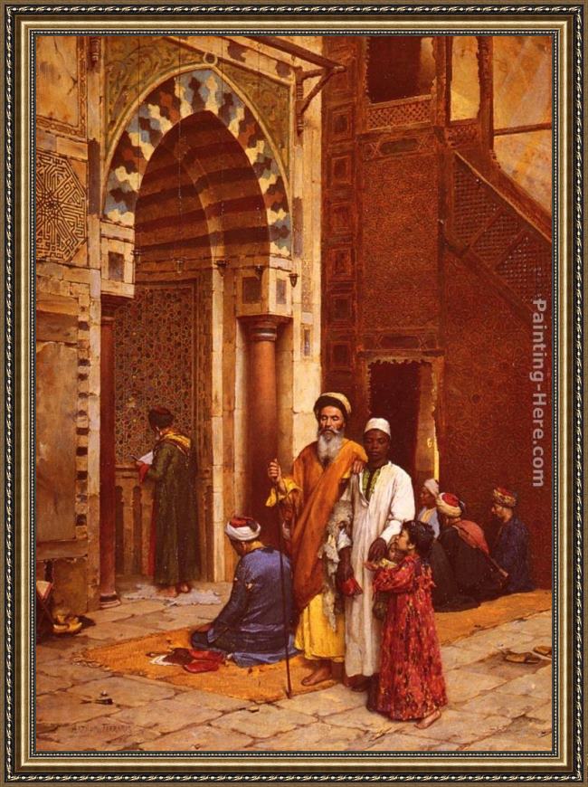 Framed Arthur von Ferraris l'aveugle a la mosquee painting