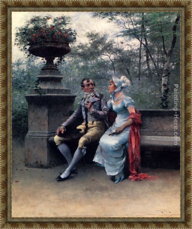 Framed August Wilhelm Nikolaus Hagborg a lovers' quarrel painting