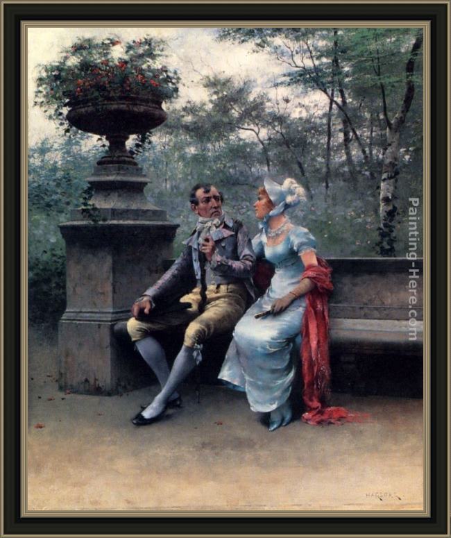 Framed August Wilhelm Nikolaus Hagborg a lovers' quarrel painting