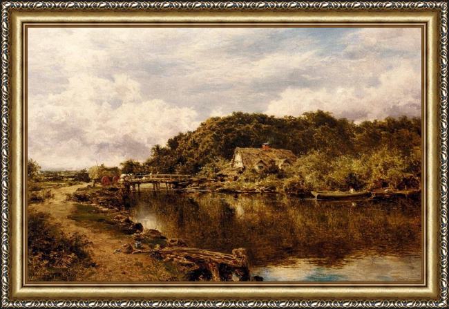 Framed Benjamin Williams Leader on the stour near flatford mill suffolk painting