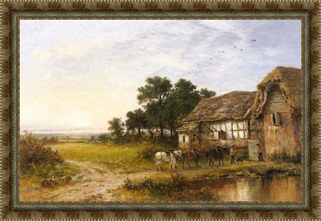 Framed Benjamin Williams Leader returning home painting