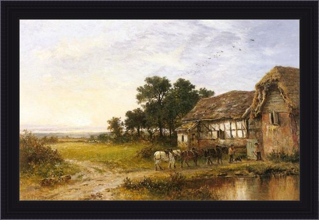 Framed Benjamin Williams Leader returning home painting