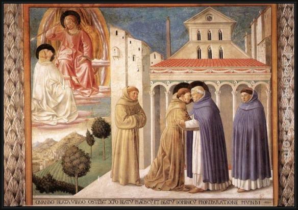Framed Benozzo di Lese di Sandro Gozzoli scenes from the life of st francis (scene 4, south wall) painting