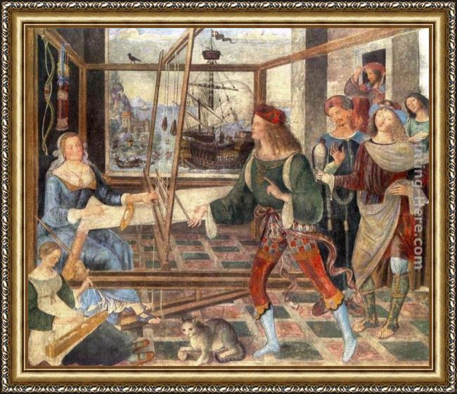Framed Bernardino Pinturicchio the return of odysseus painting