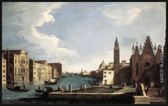 Framed Bernardo Canal the grand canal with the church of la carità painting